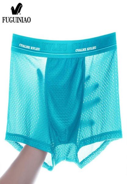 

panties mens ice silk boxer underwear men mesh boxers breathable boxershorts man solid comfortable underpants 4xl 2103108908088, Red;black