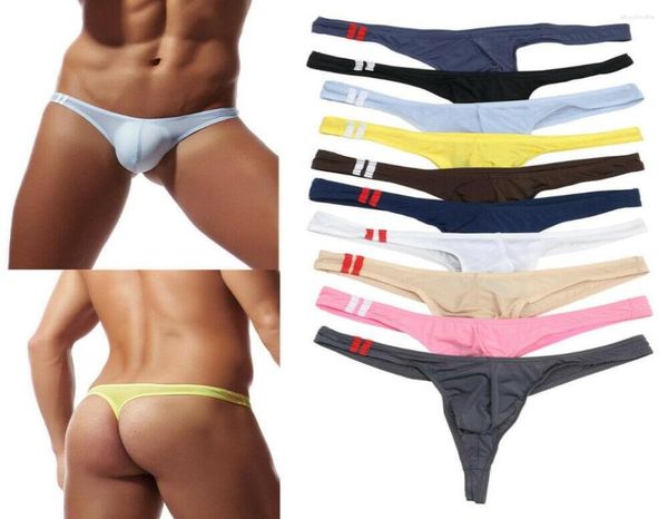 

underpants 10pcslot mens underwear low waist cueca ice silk gstring gay tback thong jockstrap bikini briefs panties7094231, Black;white
