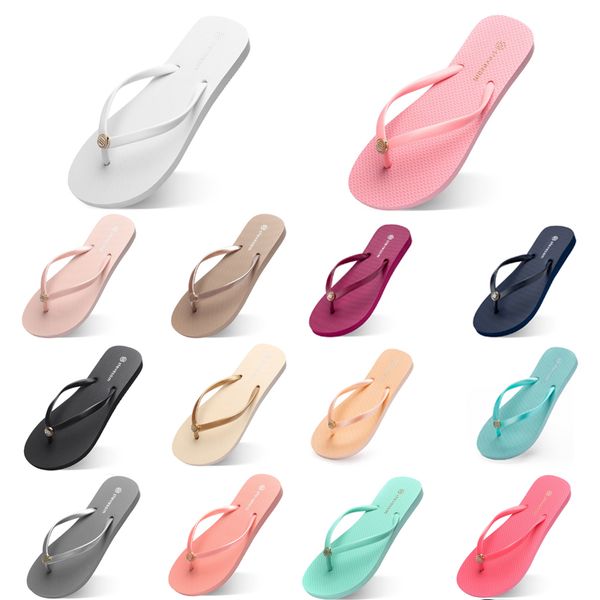 

2024 new summer beach slippers pink flat bottom flip-flops eur36-39, Black