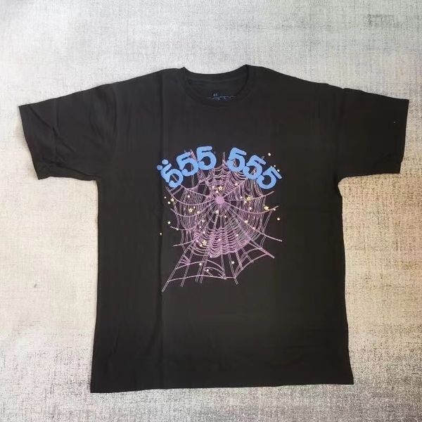 

young thug 555555 star sp5der pink tee short-sleeved t-shirt, White;black