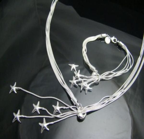 

whole lowest christmas gift 925 silver necklacebracelet set s712996053