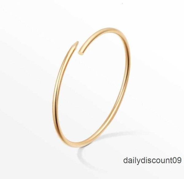 

thin small model slim nail bracelets bangles for women men cubic zirconia 316l steel jewelry designer jewelry2685460, Black