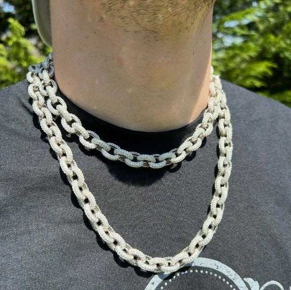 

heavy rolo cuban necklace chain 925 silver hip hop mens jewelry 12mm vvs diamond moissanite cuban necklace