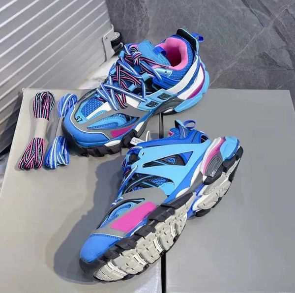 

new designer womens mens triples shoes track 3 3.0 sneakers luxury trainers triple black white pink blue orange yellow green tess.s. gomma t