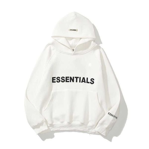 

eentials men and women sweatshirt hoodie reflective letter printing brushed super dalian fashion hip hop street sweatsh, Black
