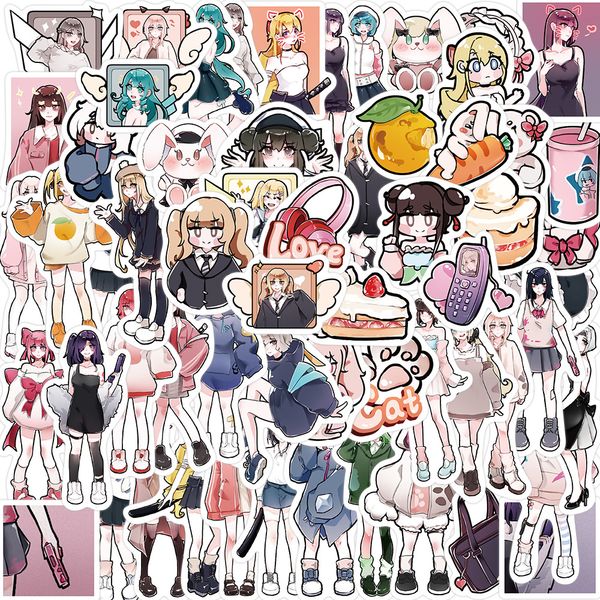 

60pcs cartoon girls stickers waterproof vinyl stickers non-random for car bike luggage lapskateboard scrapbook water bottle decal