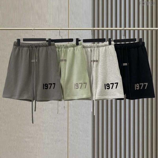 

ss22 new summer eentials shorts flocked hip hop sports loose men's and women's 100% cotton trip, Black