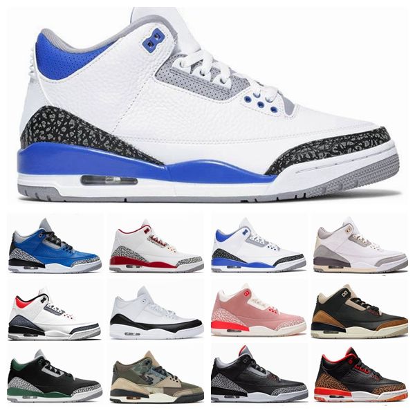 

2023 new basketball shoes men 3s white rust pink cardinal fire red dark pine green racer blue black cat wizards mens women trainers sports s