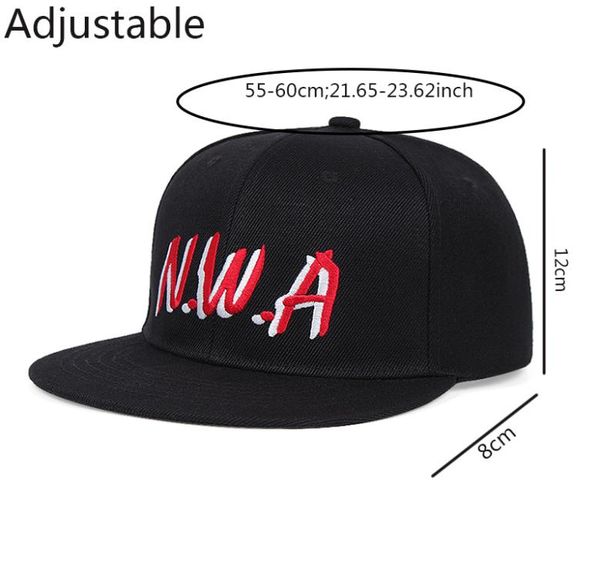

new arrival nwa embroidery mens baseball cap flat brim hiphop hat adjustable snapback hat womens baseball hat2115199, Black;white