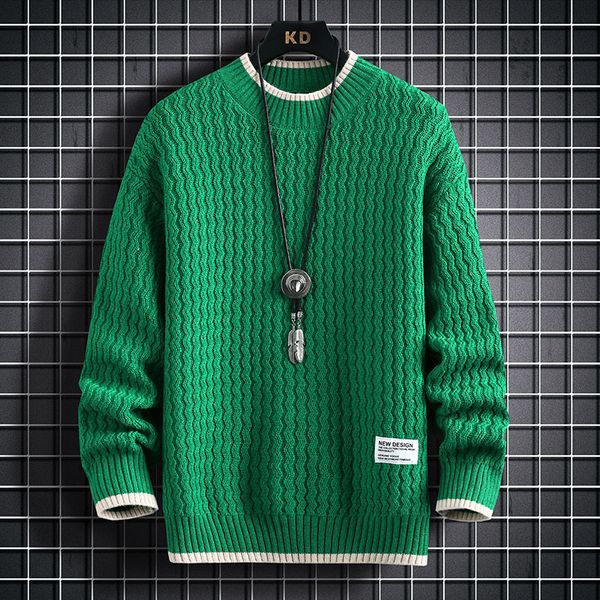 

men's sweaters 2023 christmas sweater men knitted harajuku stripe pattern pullover vintage oneck winter s4xl 230802, White;black