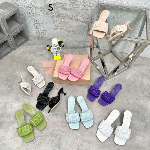 

designer slide slippers sandals flat summer luxury slides for men women rubber leather loafers ladies fashion heightening sliders scuffs san, Black