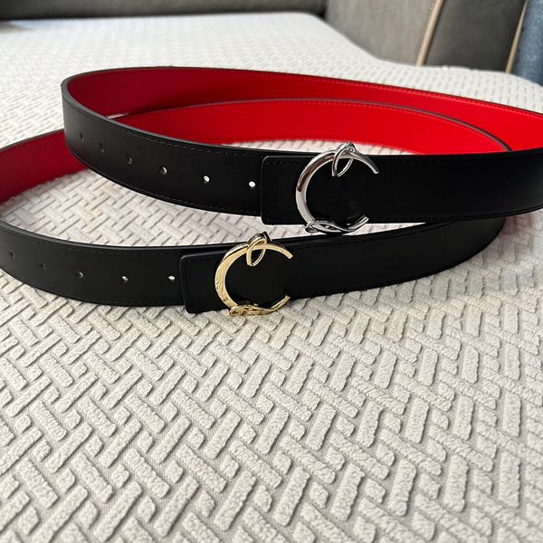 

gold silver smooth buckle fashion womens belt men designers leather black beige belts women classic casual with gift box width 3.8cm wholesa, Black;brown