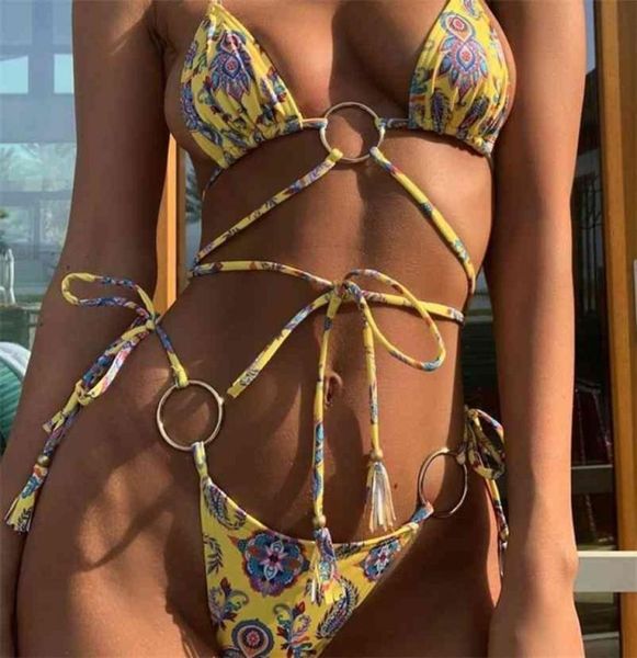 

bikini women print swimwear swimsuit female bandage set brazilian bathing suit summer beach wear biquini 2106218205253, White;black