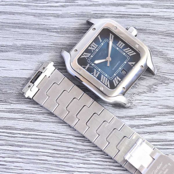 

designer santos watch for men mechanical movement watches sapphire mirror date uhr montre carter with box perfect gift 3zw6, Slivery;golden