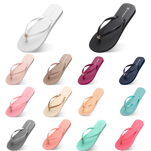 

2024 new summer beach slippers black red flat bottom flip-flops eur36-39