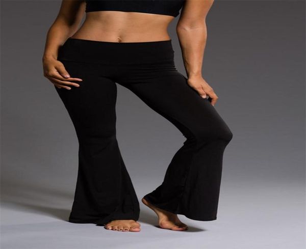 

fashion women vintage high waist flare bell bottom pants capris nylon loose causal black solid dance stretch pants trouser new7770467, Black;white