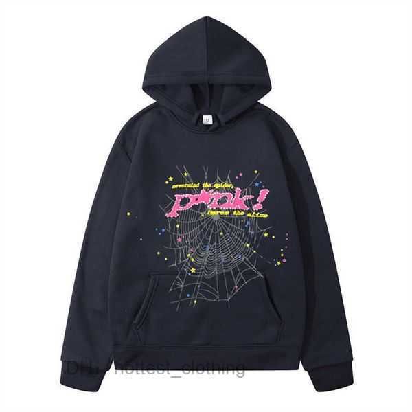 

trapstar men's hip hop puff print sp5der 555555 hoodie men women 1 young thug angel spider heavy fabric pullover mmjs chrome 4 2cc5, Black
