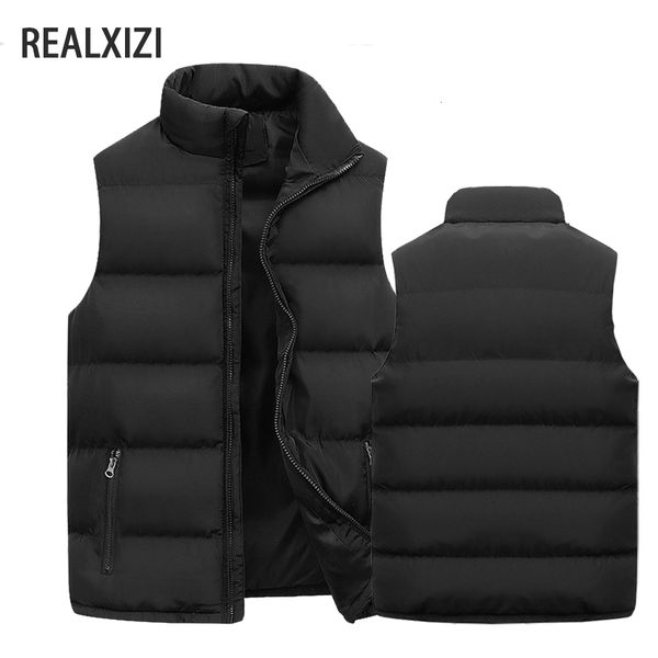 

men's vests winter brand clothing vest jacket warm sleeveless men's jackets casual waistcoat winter windproof coats male zipper do, Black;white