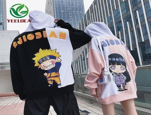 

new cartoon anime fire shadow couple theme hoodie fashion hip hop sports men and women ins loose trend versatile 2011142454349, Black