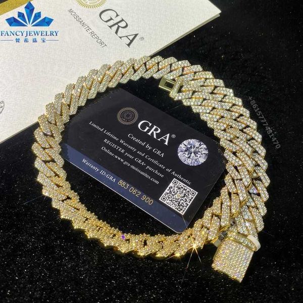 

wholesale price s925 sterling silver gra certificate iced out moissanite cuban link chain