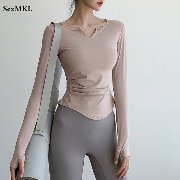 

women's t-shirt casual long sleeve white t shirts womens fashion spring autumn slim pink black ladies v neck soft woman tshirts 230802