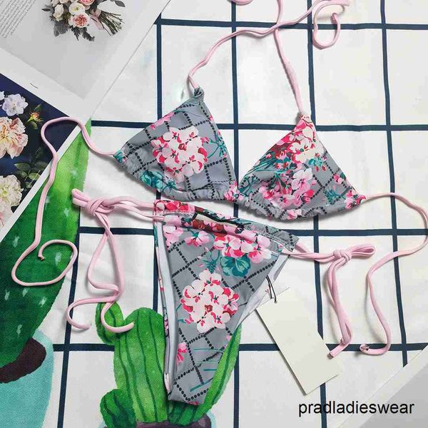 

brand bikinis women t-back designer swimsuit two-piece floral classic letters swimwear beach luxury bathing suits black swimsuit, White;black