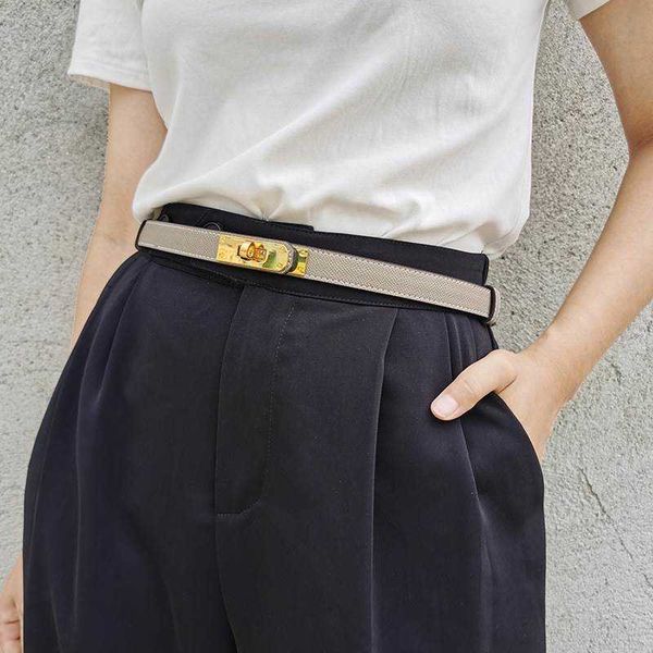

designer h family women's thin belt with dress pants kelly decorative buckle versatile kelly double sided belt white, Black;green