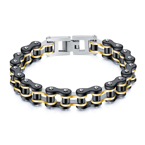 

designer jewelry titanium steel bracelet style bicycle stainless steel chain personalized versatile men's bracelet personalized, Golden;silver