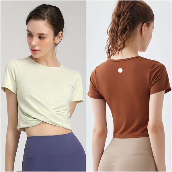 

ll-yd04 womens active shirts & tees yoga outfit short sleeve tshirt sports running excerise shirts gym fitness trainer girls jogging sportsw