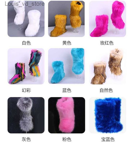

boots kid child toddler faux fox fur snow boot with fur lined lining faux sheep fur shoe girl boy children winter furry fluffy outdoor m239l, Black;grey