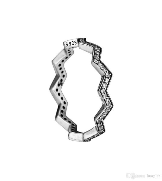 

compatible with jewelry ring silver shimmering zigzag rings with cz100% 925 sterling silver jewelry wholesale diy for women7646808