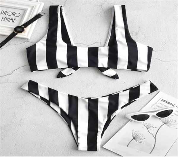 

stripe high waist bikini sets backess swimsuit two pieces swimwear women 2021 bathing suit 4 colours women039s6854334, White;black