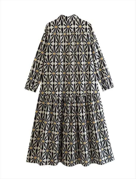 

spring womens dress lapel print long sleeve shirt matched, Black;gray