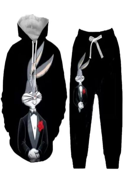 

2022 new menwomens cartoon looney tunes funny 3d print fashion tracksuits hip hop pants hoodies ok0384106828, Gray