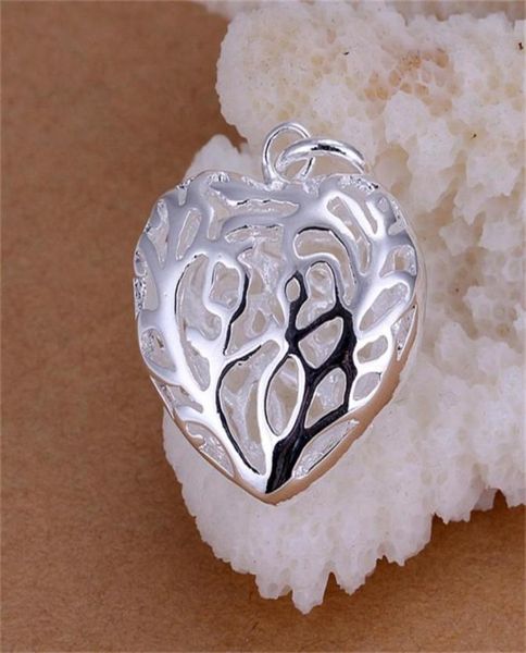 

10pcslot 925 sterling silver plated stereo heart pendant lknspcp01093583953478128