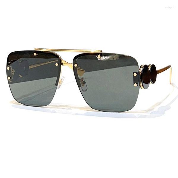 

sunglasses frameless alloy 2023 retro gradient lenses female metal big frame351, White;black