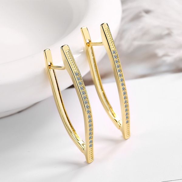 

stud 18k earring real gold original diamond jewelry gemstone orecchini bohemia aros mujer oreja 18 k yellow 230804, Golden;silver