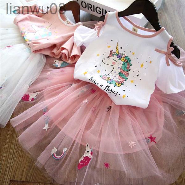 

pacifiers# men's swimwear 2022 summer cute cartoon unicorn print shortsleeved tshirt fluffy tulle skirt 2pcs sets baby girls clothes ou