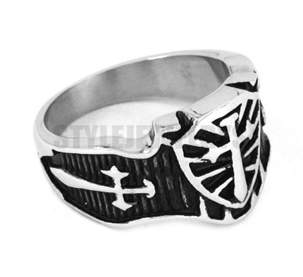 

cross sword shield ring stainless steel jewelry vintage celtic medieval cross sword motor biker men ring swr0305b8945664, Golden;silver
