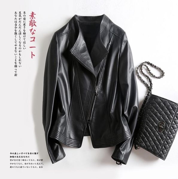 

nerazzurri black short faux leather biker jacket women long sleeve women fashion plus size coats women 3xl7xl 2010301993495