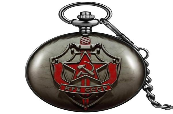 

small clock pendant quartz pocket watch number classic dial hammer sickle sword pattern men women individuality black necklace169j2465610, Slivery;golden