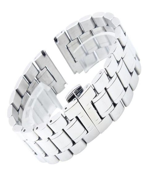 

watch bands 18 19 20 22 24 26 28 mm width silver stainless steel luxury wristwatch straps replacement band26914920281, Black;brown
