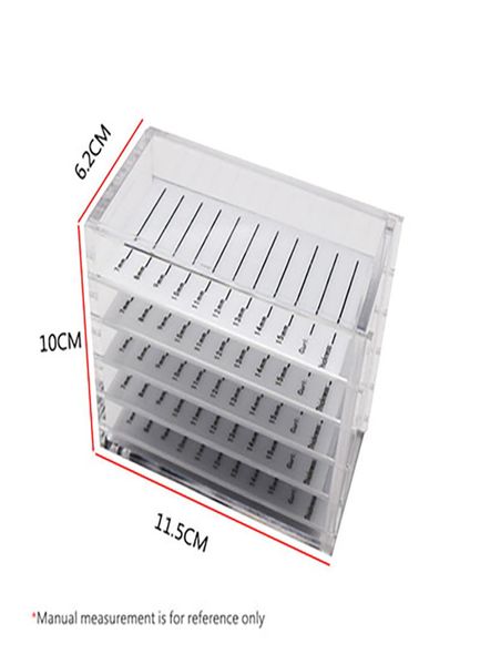 

5 layers transparent eyelash box storage box organizer acrylic lash pallet holder case grafting display makeup7630745