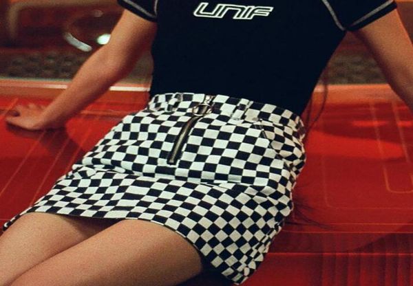 

fashion classic plaid mini skirt women metal circle zipper pull skinny short skirts streetwear autumn pencil skirt7354442, Red;black