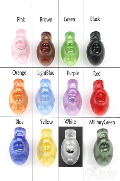 

100pcslot 18x15mm cord lock round ball colorful ser toggle clip transparent clear frost shoe lace outdoor backpack bag parts7426565, Blike;white