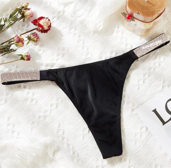 

women's panties women pantie crystal rhine underwear thongs low rise fitness gym seamless tanga for female push up diamond lingeri10103, Black;pink