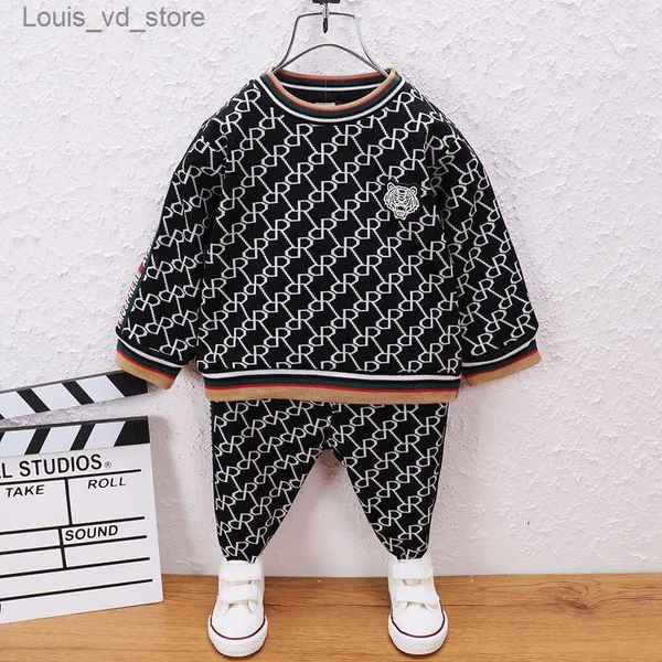 

clothing sets fashion kids clothes boy sets cotton sweatershirt+pants 2pc children spring autumn girls clothing sport outfits t230804, White