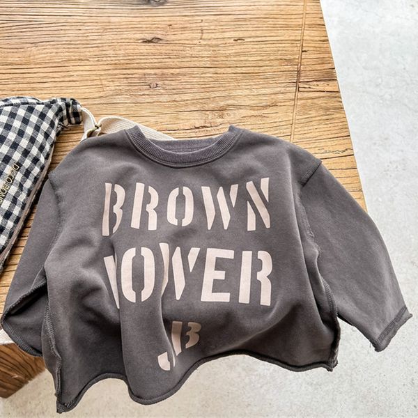 

hoodies sweatshirts deer jonmi children autumn sweatshirts letter printed korean style kids loose casual pullovers 230803, Black