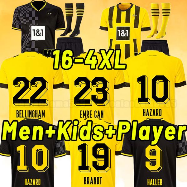 

fans player 22 23 soccer jerseys dortmund borussia f.nmecha kamara 2022 2023 football shirt reus bellingham hummels reyna brandt men kids ki, Black;yellow