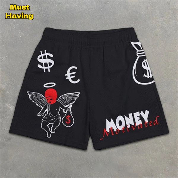 

men's shorts chic stylish y2k graphic letter print gym shorts for men quick dry breathable shorts with pockets casual workout fitness r, White;black